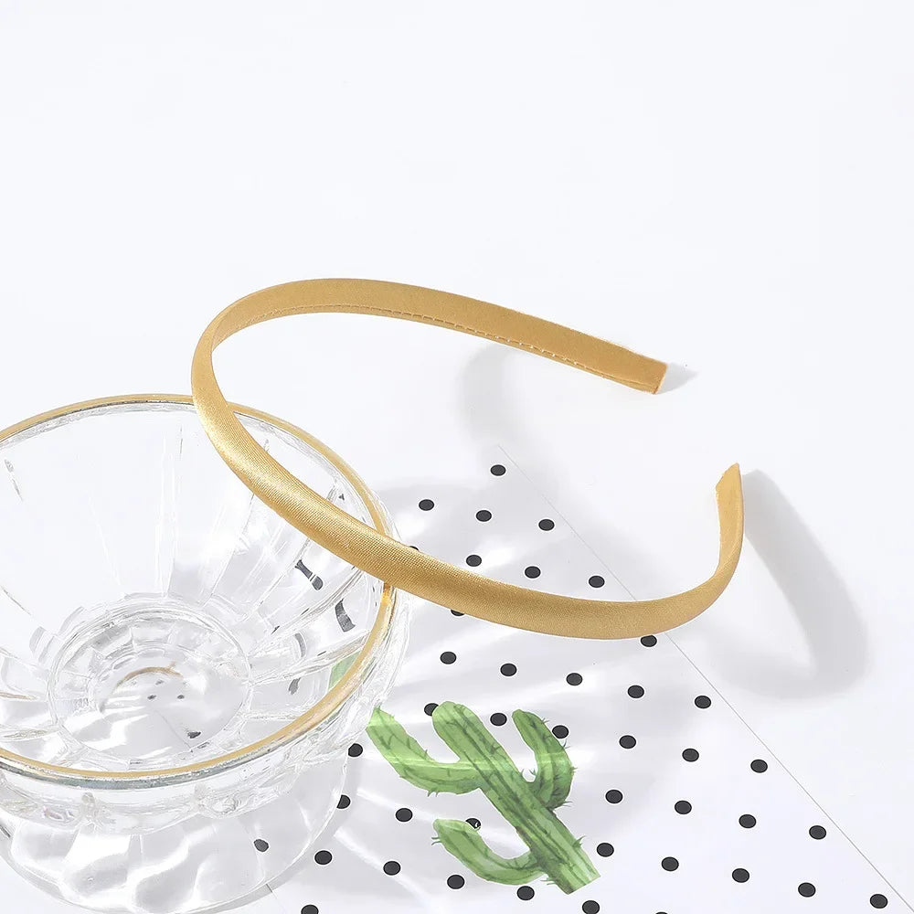 10mm Satin Headband Women Girls Fabric Covered Resin Hairbands Plastic Headbands Kids alternate view