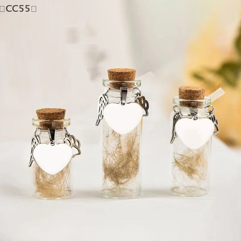 〔CC55〕Pet Memorial Bottle Pet Hair Dogs Cats Fur Keepsake Bottle Storage With 3 Silve alternate view