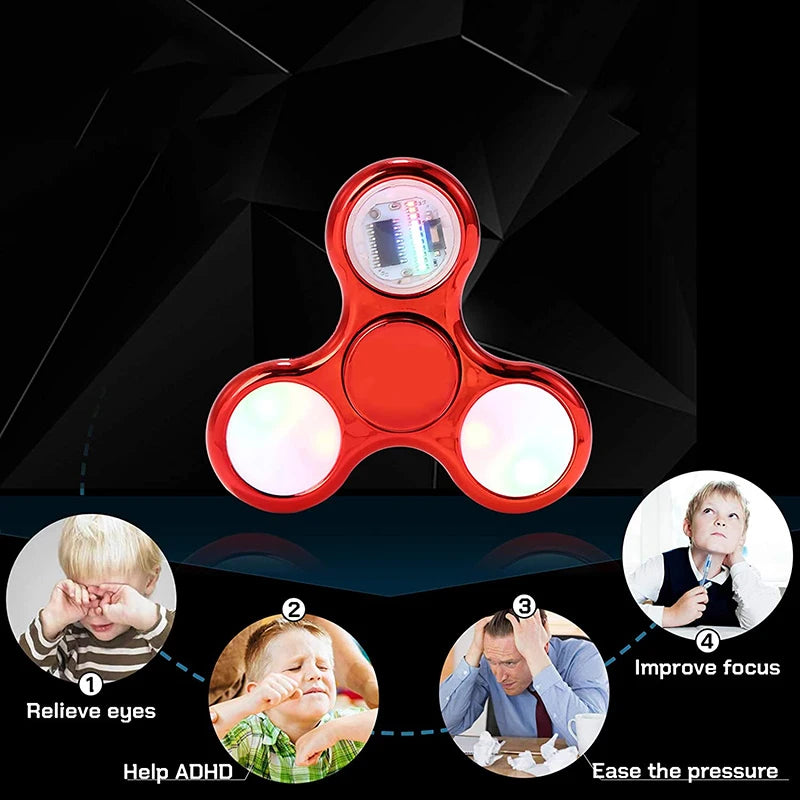 Creative Luminous LED Light Fidget Spinner | Glow in the Dark Stress Relief Toy additional angle