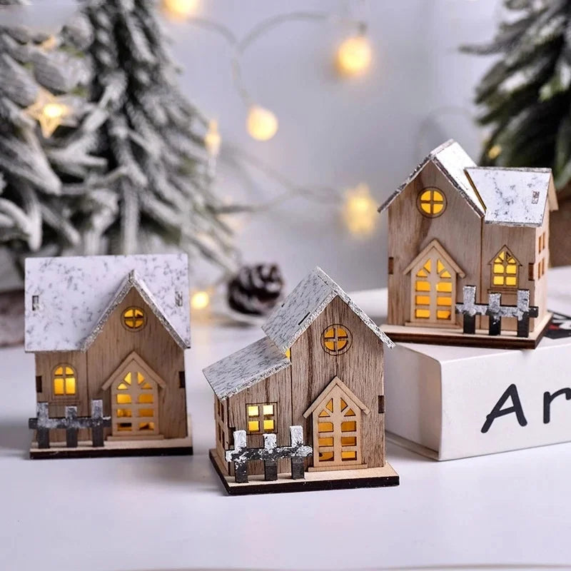 Christmas LED Light Wooden House Luminous Cabin Merry Christmas alternate view
