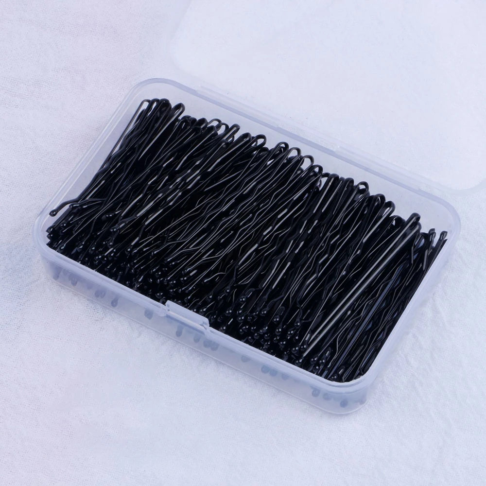 ‌Women's Bobby Pins 100PCS - Classic Solid Hair Clips for Everyday Use, Boxed Hair Ac lifestyle view