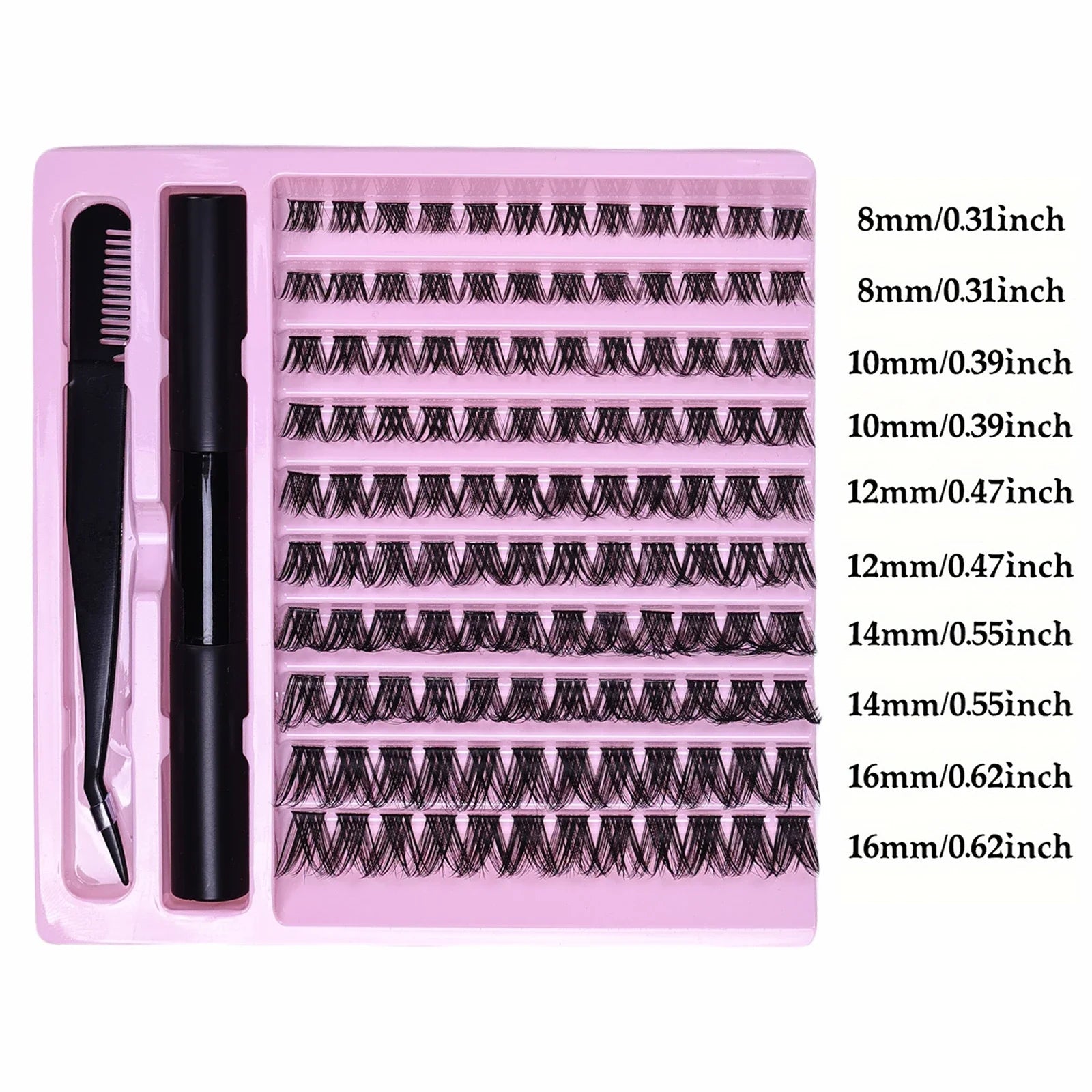 Wispy D Curl Cluster Lashes DIY Complete Kit with Bond & Tweezers Soft Natural Nude D lifestyle view
