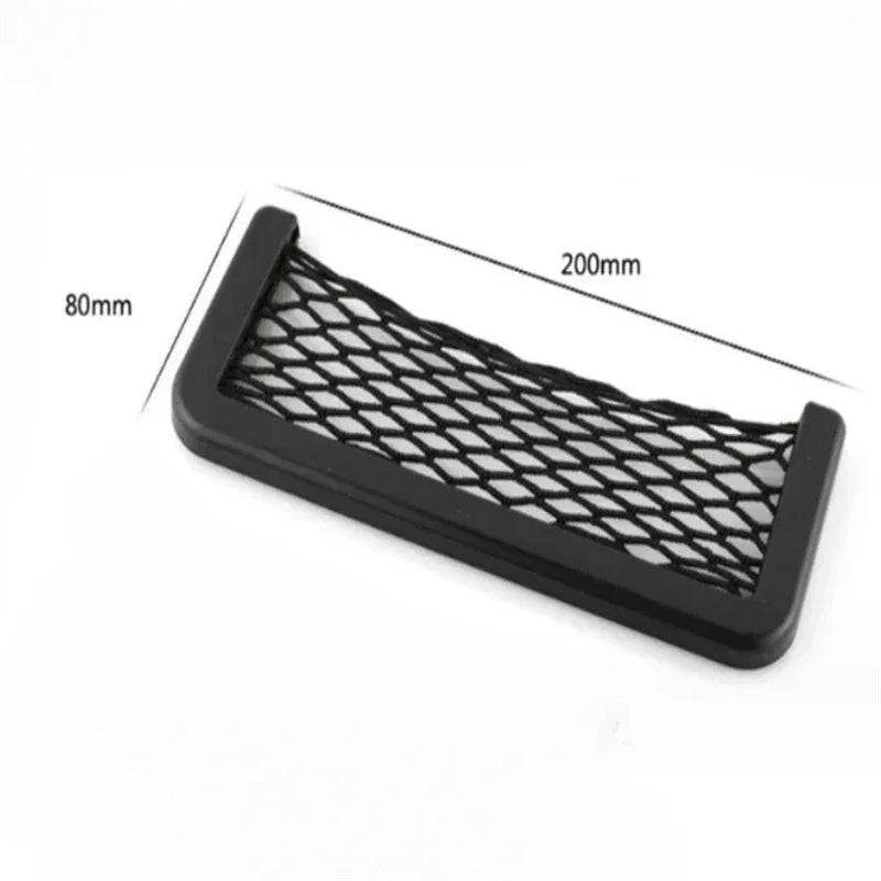 Elastic Mesh Car Storage Bag Set | Black Pocket Net close-up view