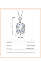 925 Sterling Silver Necklace Rectangular Zircon Pendant Necklace Women Fashion Simple Bi detail view