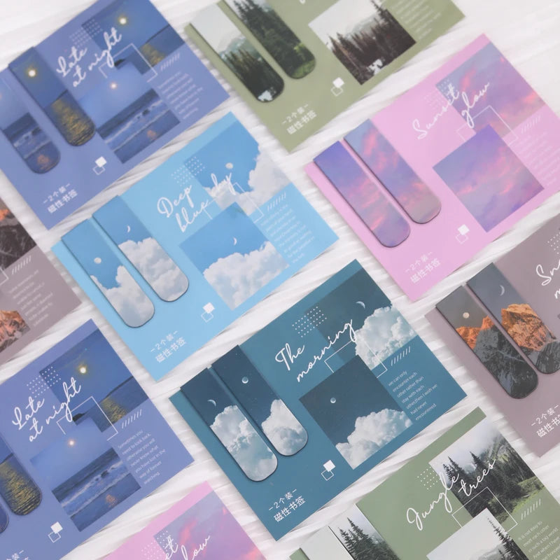 Scenery clouds simple literary pattern bookmark Reading tool School office detail view
