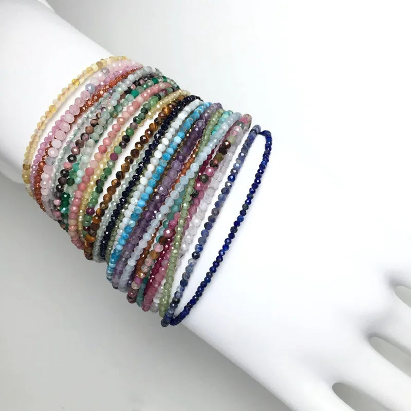 Faceted Gemstone Bead Choker Necklace and Bracelet Set | Natural Stone Jewelry for Me alternate view