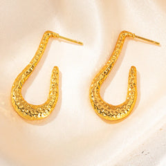 316L Stainless Steel Heart Hollow Irregular Earrings | Niche Drop Earrings for Women detail view