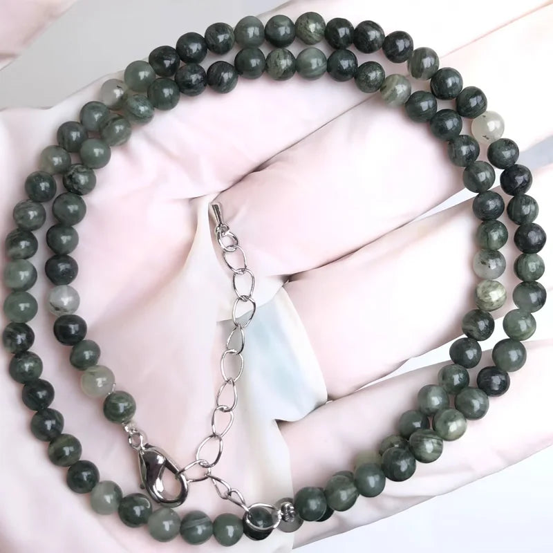 Natural Stone Bead Adjustable Necklace | Agate Opal Tigers Eye Quartz Crystal Jewelry alternate view