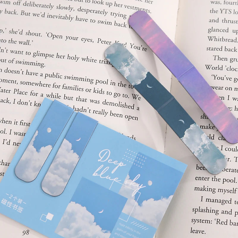 Scenery clouds simple literary pattern bookmark Reading tool School office lifestyle view