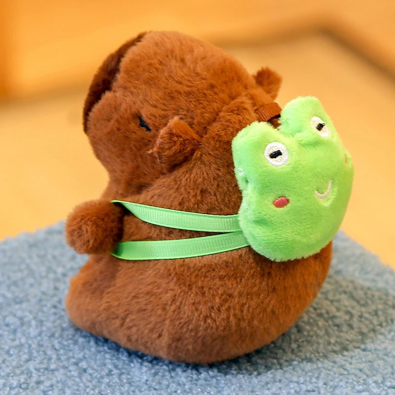 Capybara Plush Keychain | Cartoon Bag Pendant and Car Keyring close-up view