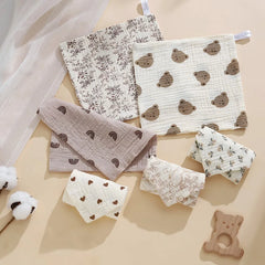 3/5 Pieces of Gauze Square Towels | Soft Cotton Baby Burp Cloths and Handkerchiefs