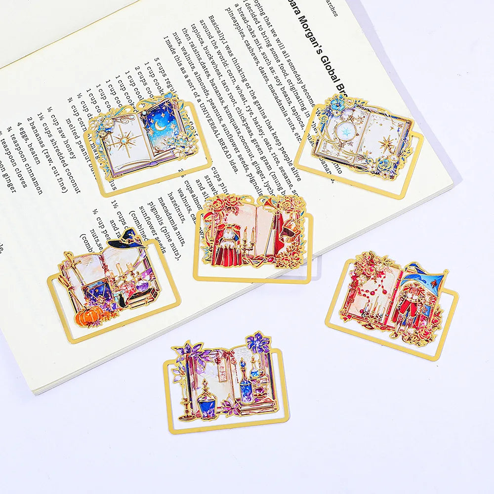 Magic Knight Crescent Moon Bookmark Enchanting Themed Page Holder for Women Readers Pe close-up view