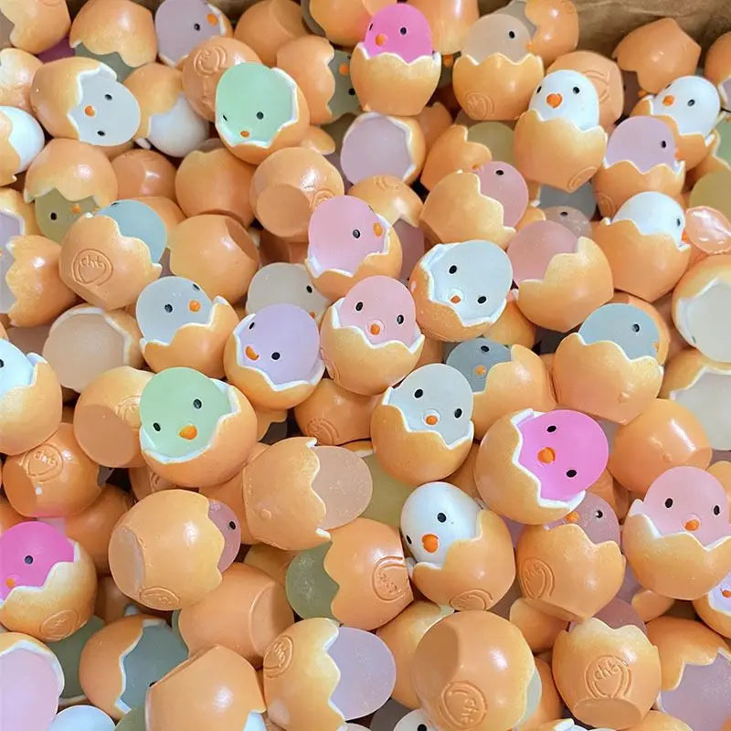 Luminous Cute Eggshell Chick Play House Toy Egg White Resin Car Decoration Diy Jewelr alternate view