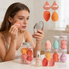 12/14Pcs Makeup Sponge Set | Cosmetic Blender Beauty Eggs and Foundation Puffs close-up view