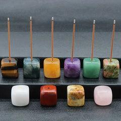 Natural Agate Stone Incense Holder | Square Wire Stick Incense Burner with Unique Pat alternate view