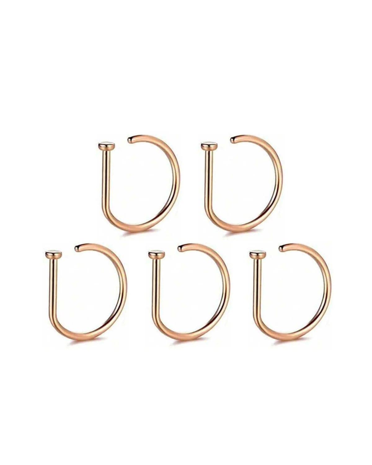Stainless Steel Ring Nostril Body Jewelry New Curved Barbells Fake Nose Piercing D Shape detail view