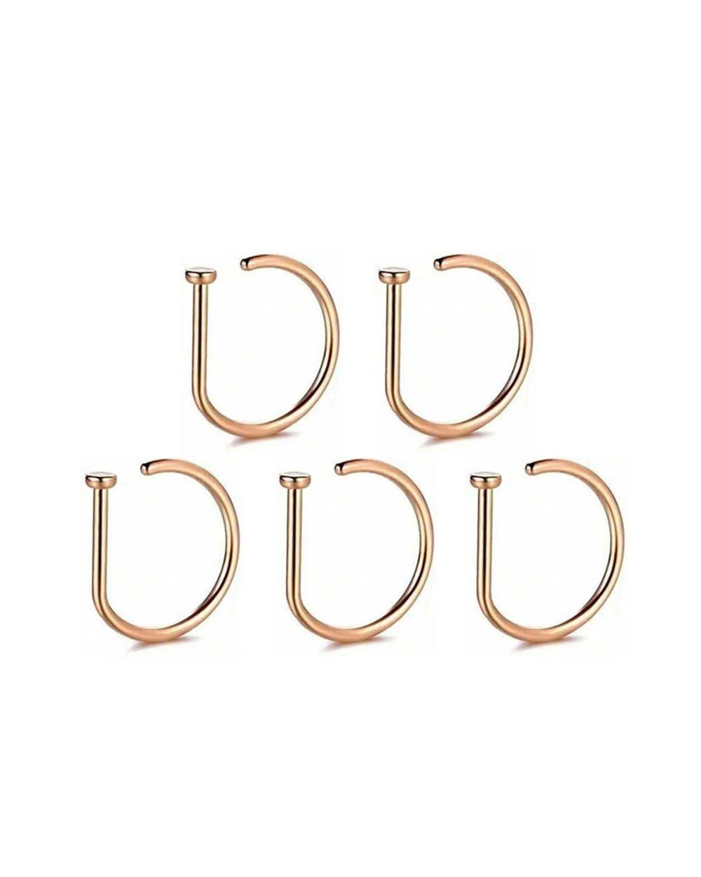 Stainless Steel Ring Nostril Body Jewelry New Curved Barbells Fake Nose Piercing D Shape detail view