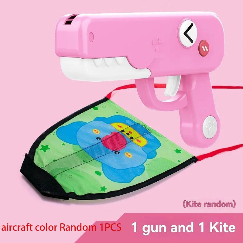 Foam Plane Launcher Toy | Outdoor Glider Flight Throw Gun for Kids close-up view
