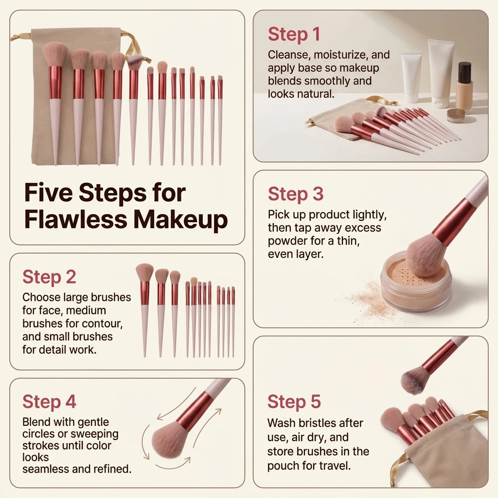 13 PCS Makeup Brushes Set Eye Shadow Foundation Women Cosmetic Brush Eyeshadow Blush lifestyle view