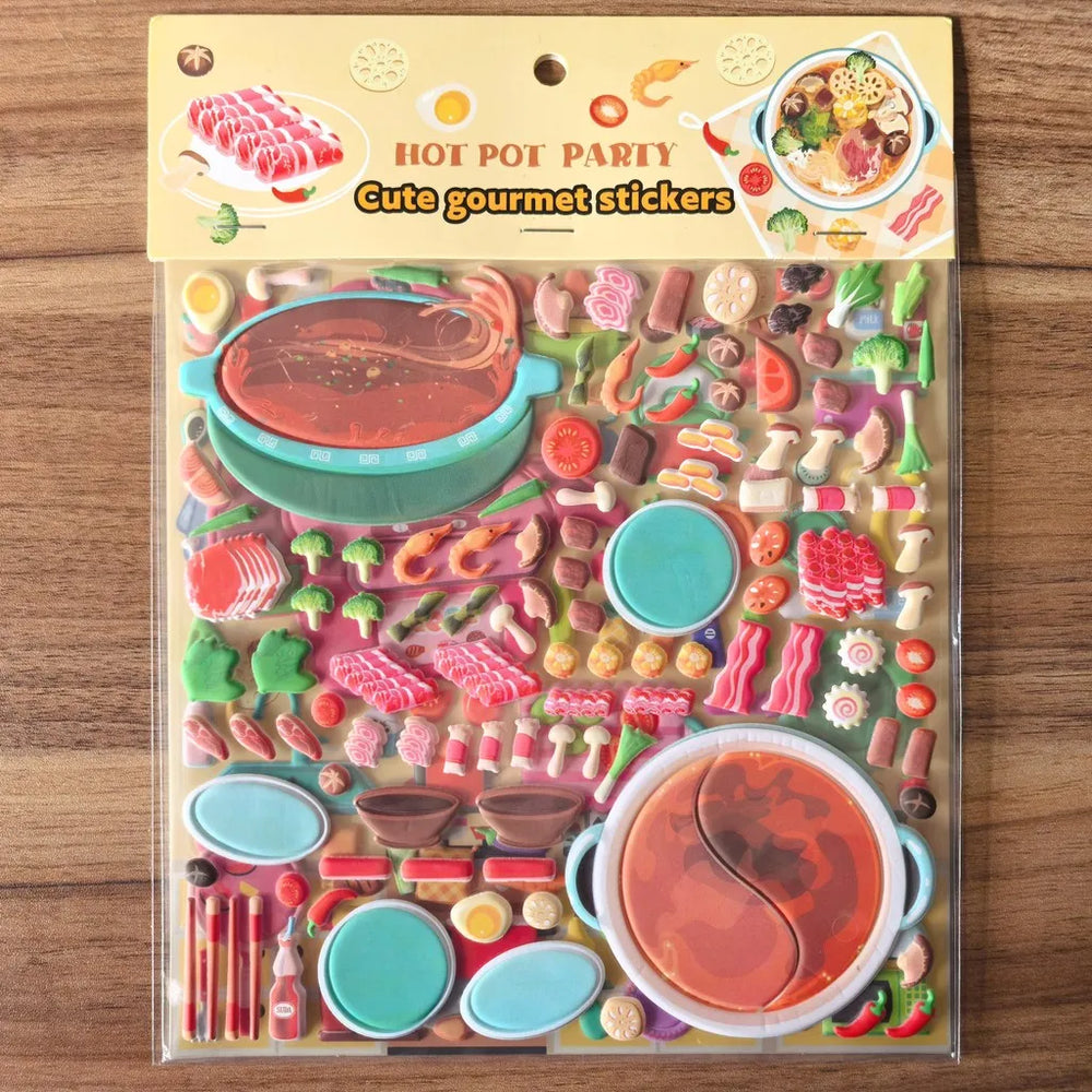 9 Styles Cute Double Layer 3D Foam Stickers | Alphabet, Cars, Food Cartoon for DIY Not close-up view
