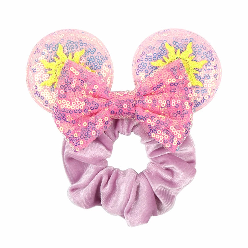 Women Ears Hair Scrunchies Velvet Hairbands For Girls Sequins Bows Headband Women Trip D detail view