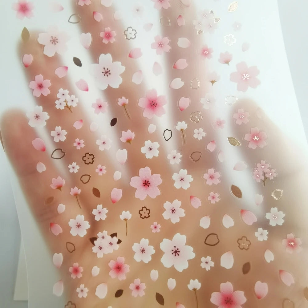 Korean Suatelier Cherry Blossom Petal Sakura Stickers Scrapbooking Diy Journaling Dia lifestyle view