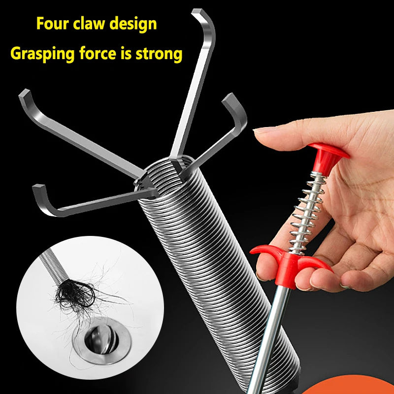 Spring Pipe Dredging Tools Drain Snake Drain Cleaner Sticks Clog Remover Cleaning Household