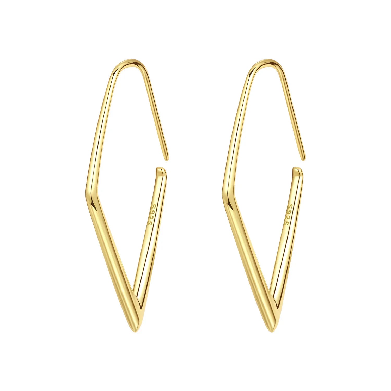 Orstarry S925 Sterling Silver 18k Gold Modern Square Earrings Hoop Earrings For Wom additional angle