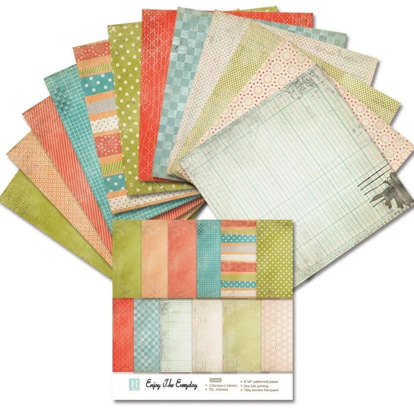24 Sheets Craft Paper Pads for Scrapbooking | Double-Sided Background Paper Set lifestyle view