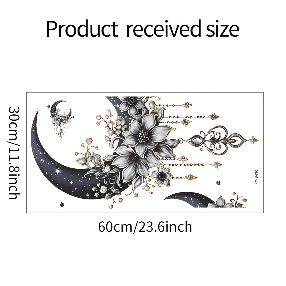 Moon Flower Vinyl Wall Sticker | Girl Room Decoration alternate view