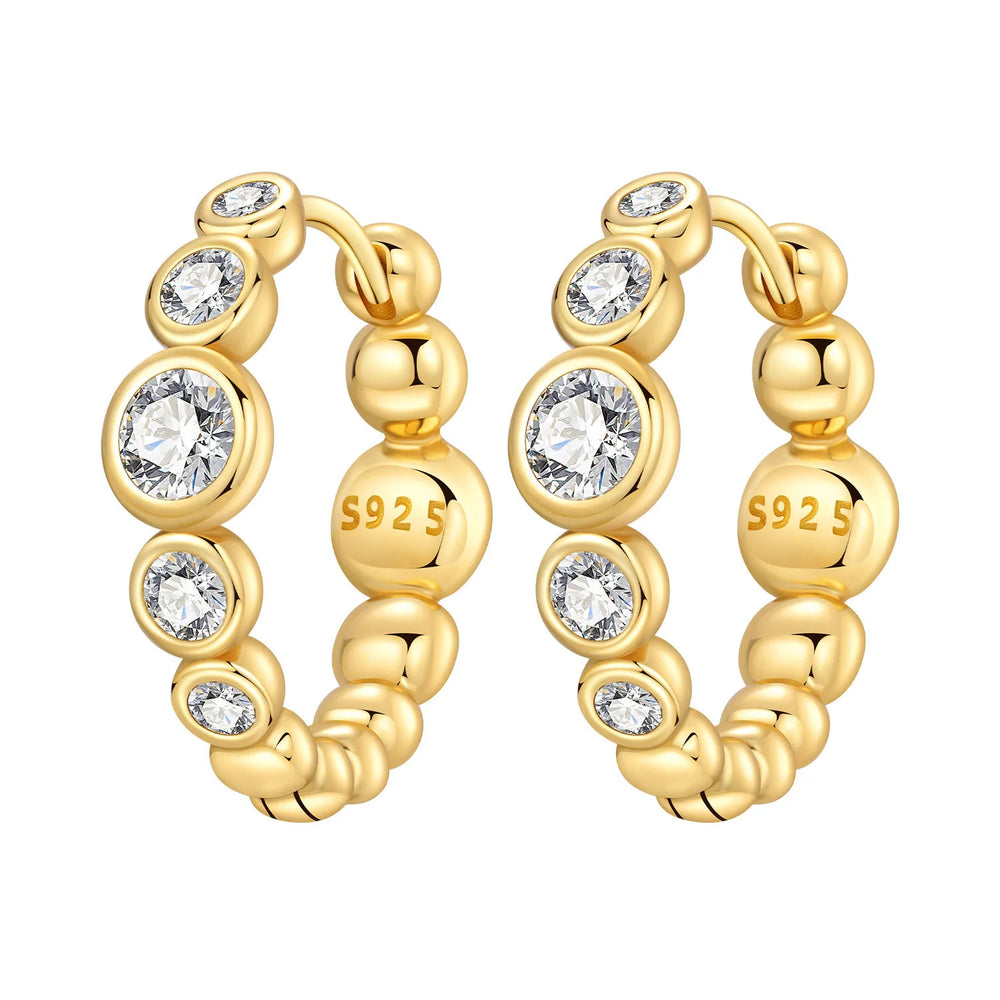 Orstarry S925 Sterling Silver 18k Gold Modern Square Earrings Hoop Earrings For Wom additional angle