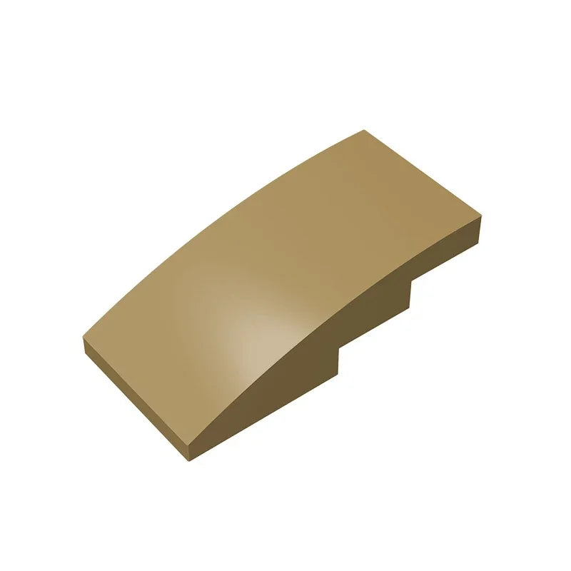 Slope, Curved 4 x 2 Building Block (Gobricks GDS-660) | Compatible with Lego 93606 Par close-up view