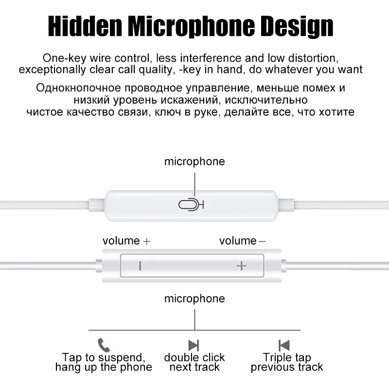 TypeC Earphones For iPhone 17 Air 16 15 14 13 12 11 Pro Max iPad Wired Earbuds 3.5mm T close-up view