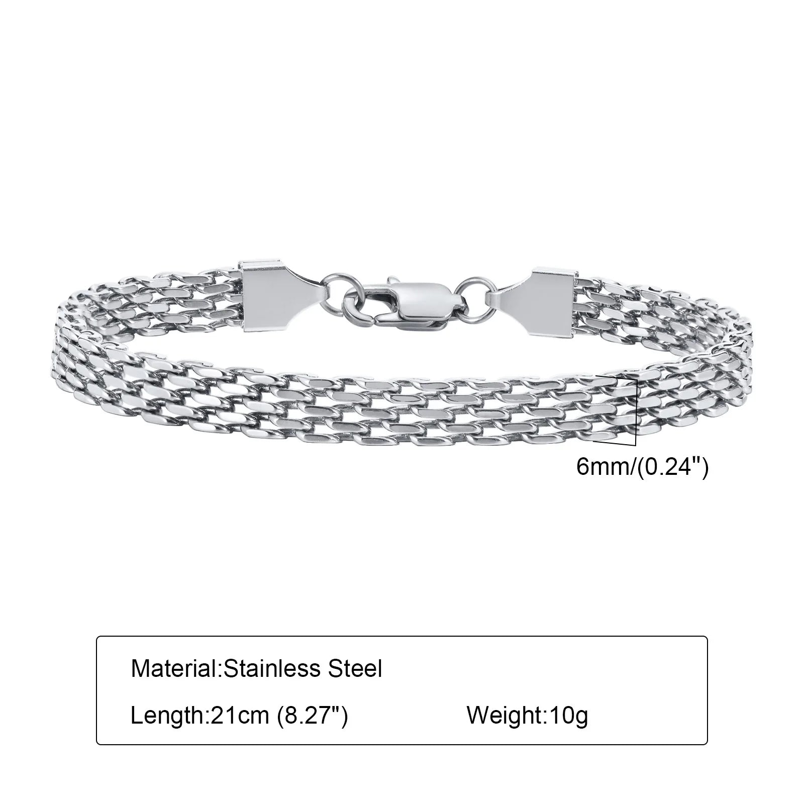 Stainless Steel Mesh Link Chain Bracelet | Unisex Italian Chain Jewelry Gift lifestyle view