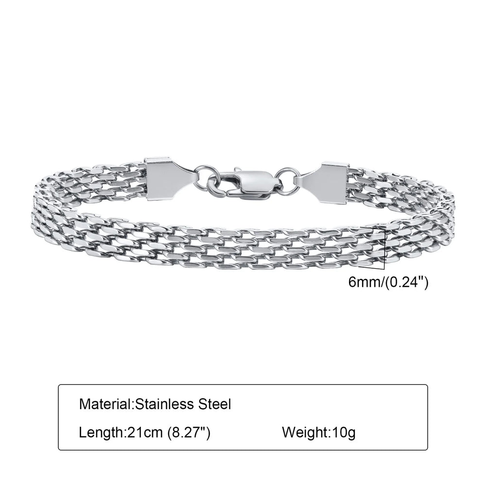 Stainless Steel Mesh Link Chain Bracelet | Unisex Italian Chain Jewelry Gift lifestyle view