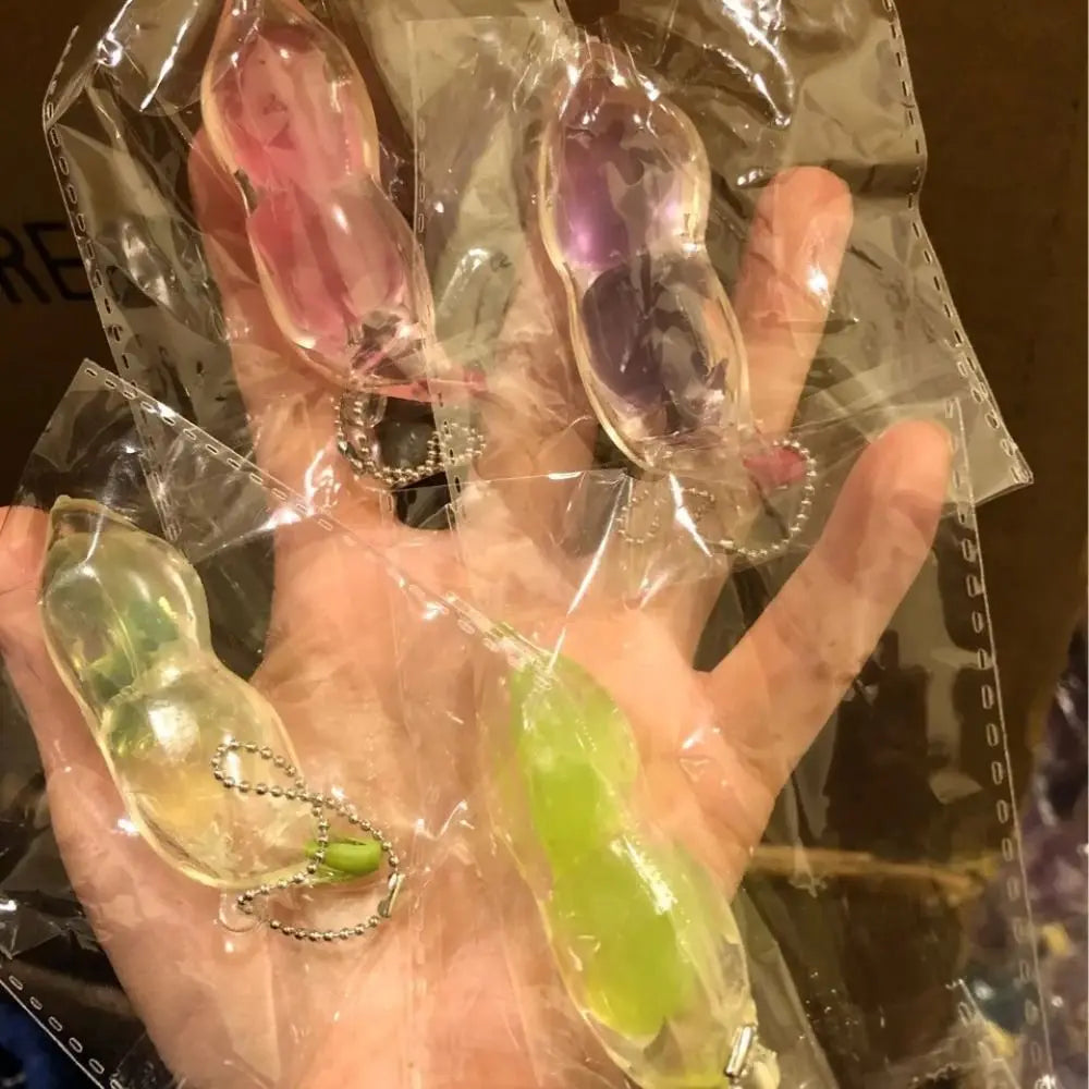 Squeeze Bean Fidget Toy | Cute Stress Relief Keychain additional angle