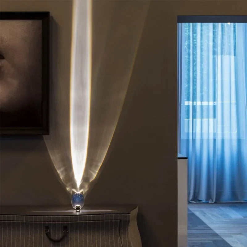 Crystal LED Table Lamp | Italian Designer Eye of the Sky Bedside Decor lifestyle view