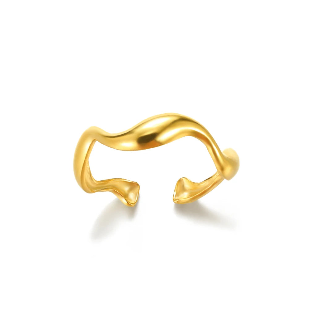 316L Stainless Steel Rings for Women Gold Color Never Fade Luxury Classic rings weddi lifestyle view