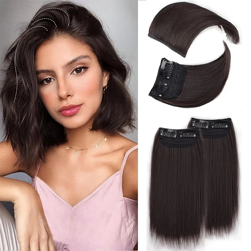2pcs Clip In Hairpiece | Seamless Synthetic Hair Pad for Women detail view