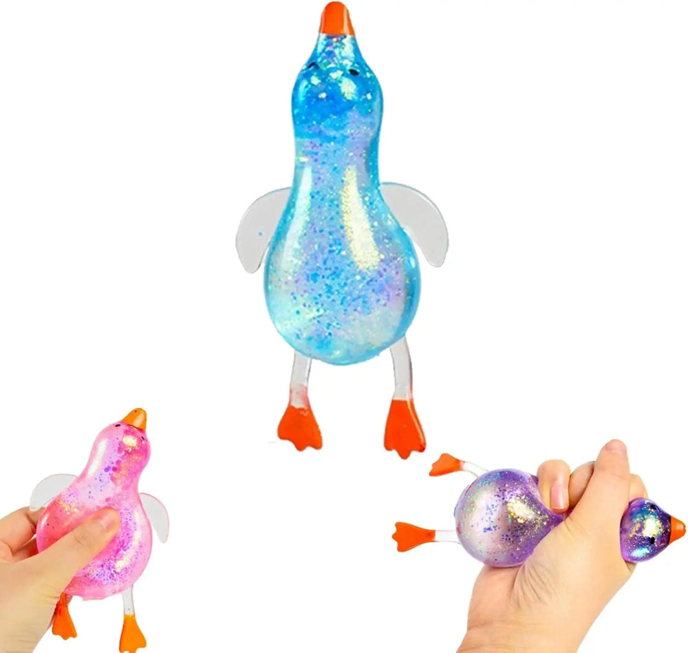Cute Duck Squishy Sugar Stress Ball | Glitter Fidget Toy for Office Desk and Party Fa lifestyle view
