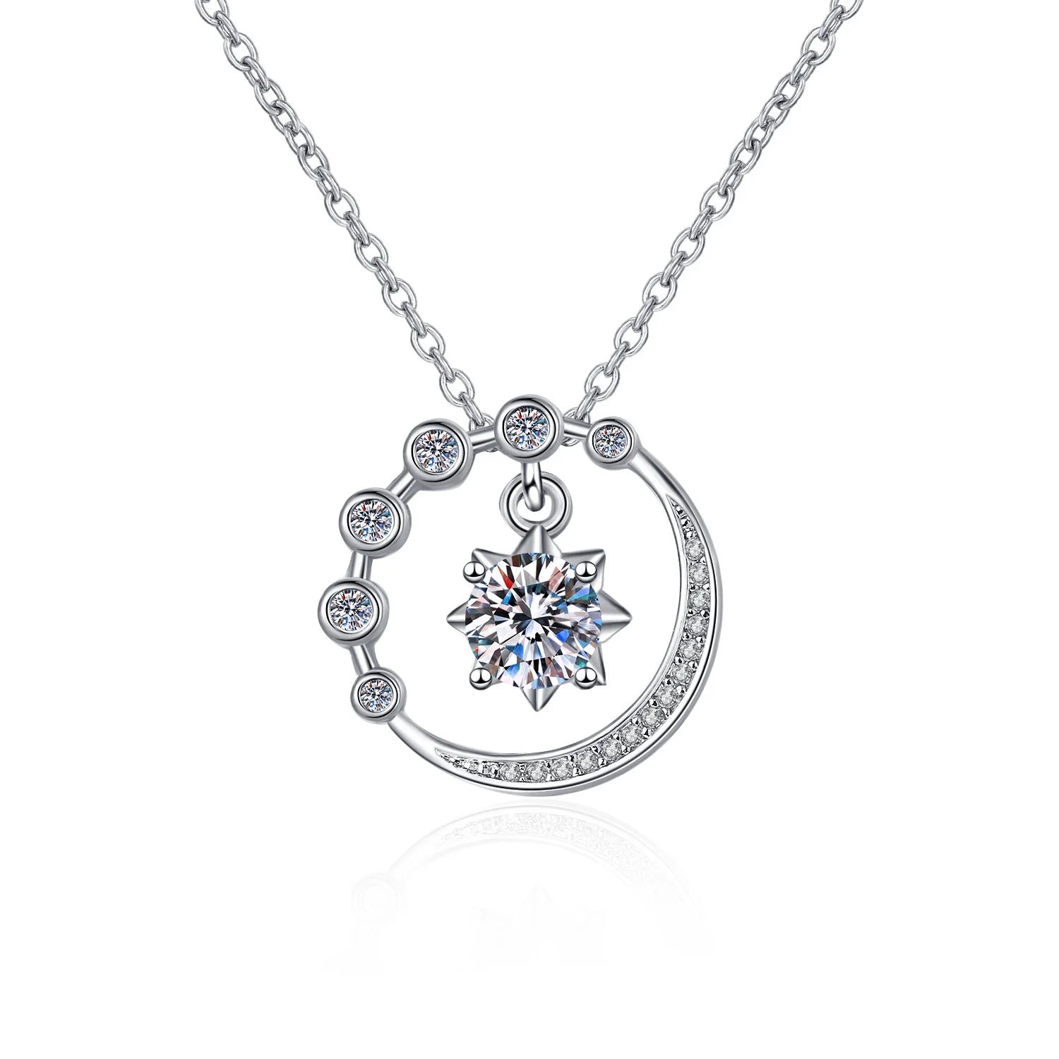 925 Sterling Silver Necklace Pendant Shining Zircon for Women Wedding Jewelry Engag additional angle