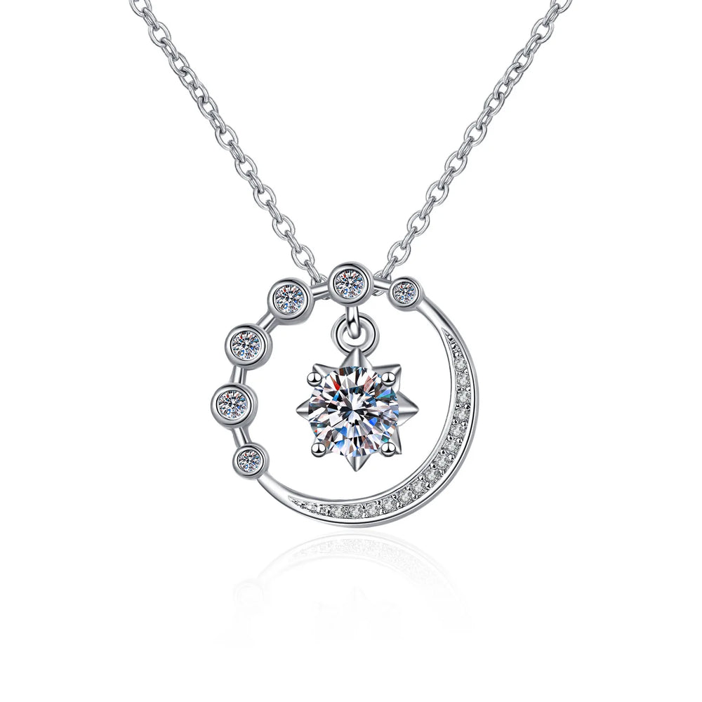 925 Sterling Silver Necklace Pendant Shining Zircon for Women Wedding Jewelry Engag additional angle