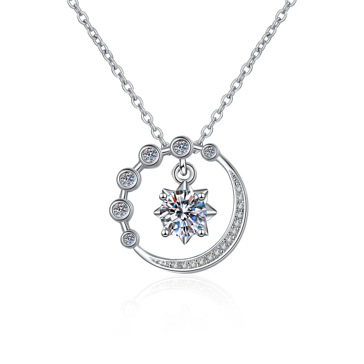925 Sterling Silver Necklace Pendant Shining Zircon for Women Wedding Jewelry Engag additional angle
