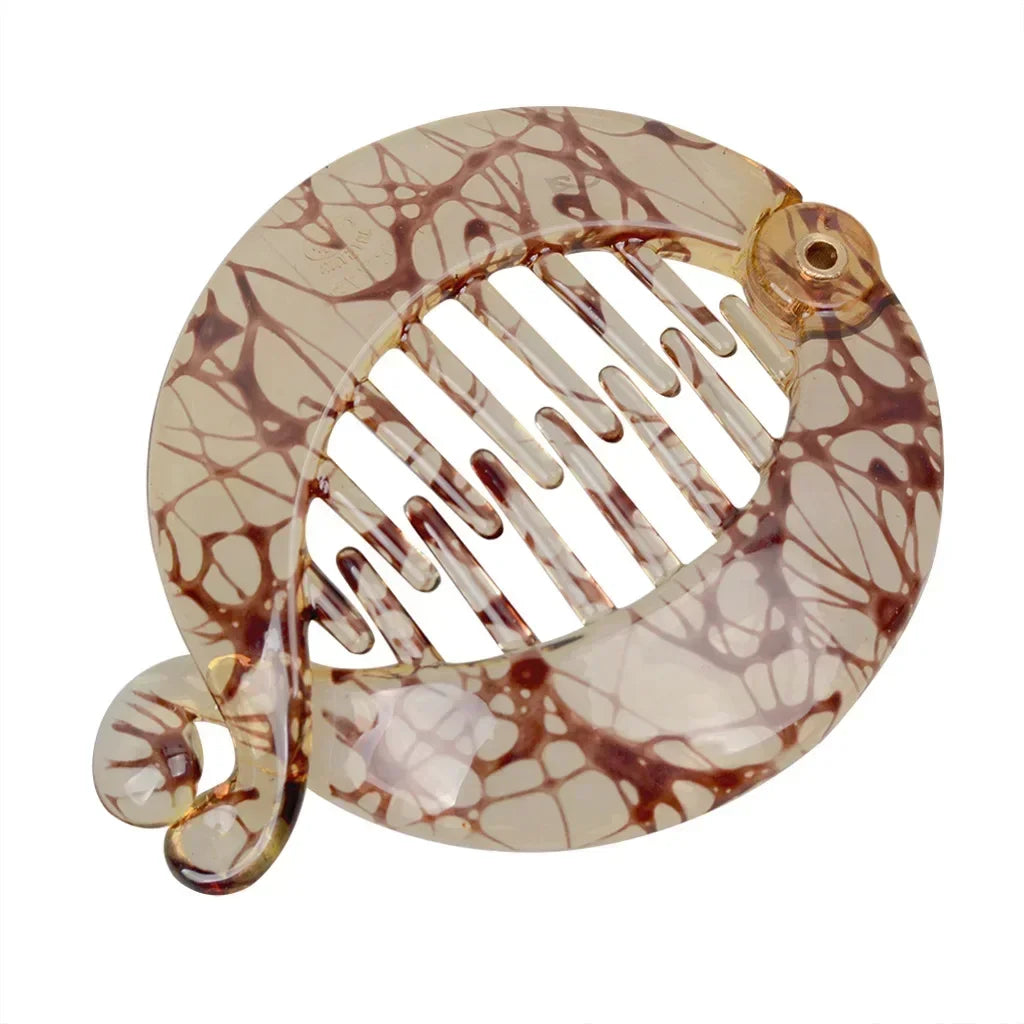 Small Round Shape Ponytail Hair Claw Clip Women Girls Banana Clip Crab Black Brown Ponytail Holder Pro Hair Styling Accessories