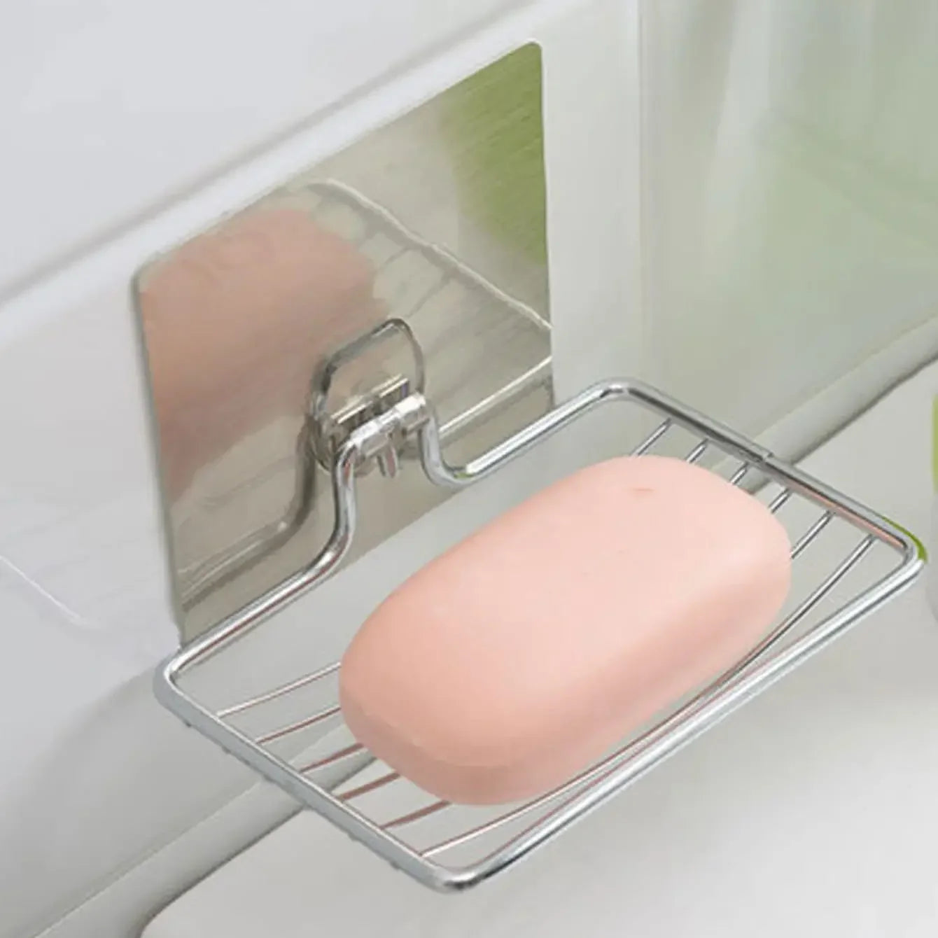 Stainless Steel Soap Rack | Wall Mounted Soap Dish with Drainage Tray alternate view