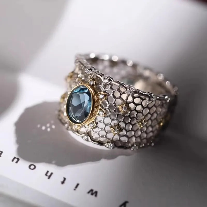 Sam Panda 925 Sterling Silver Rings For Women Men Fine Jewelry Finger Adjustable Op additional angle