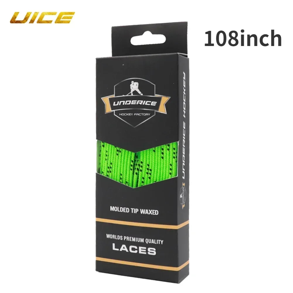 UICE Ice Hockey Shoelaces Box-Packed Ice Hockey Skate Laces 84/96/108/120in Dual Layer close-up view