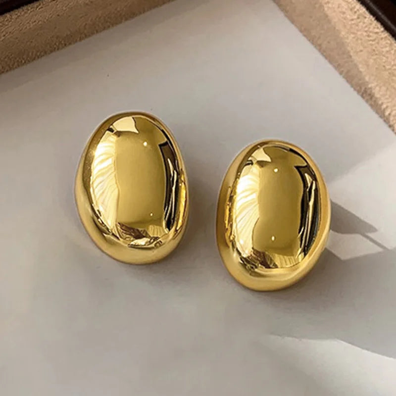 Geometric Metal Hoop Earrings for Women | Trendy Fashion Jewelry Set additional angle