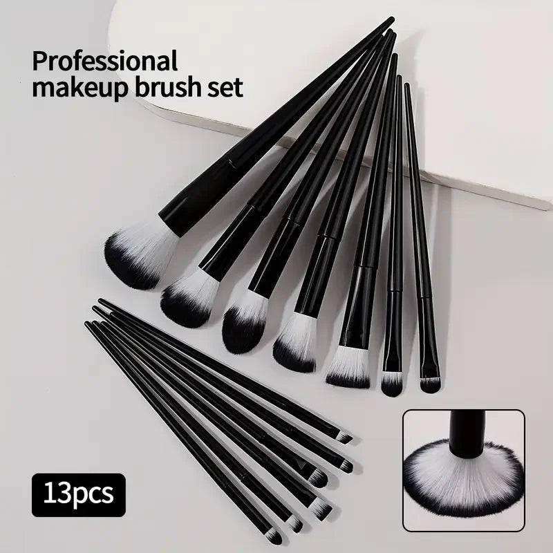 13-Piece Makeup Brush Set | Soft Fluffy Foundation Blush Highlighter Brush Kit additional angle