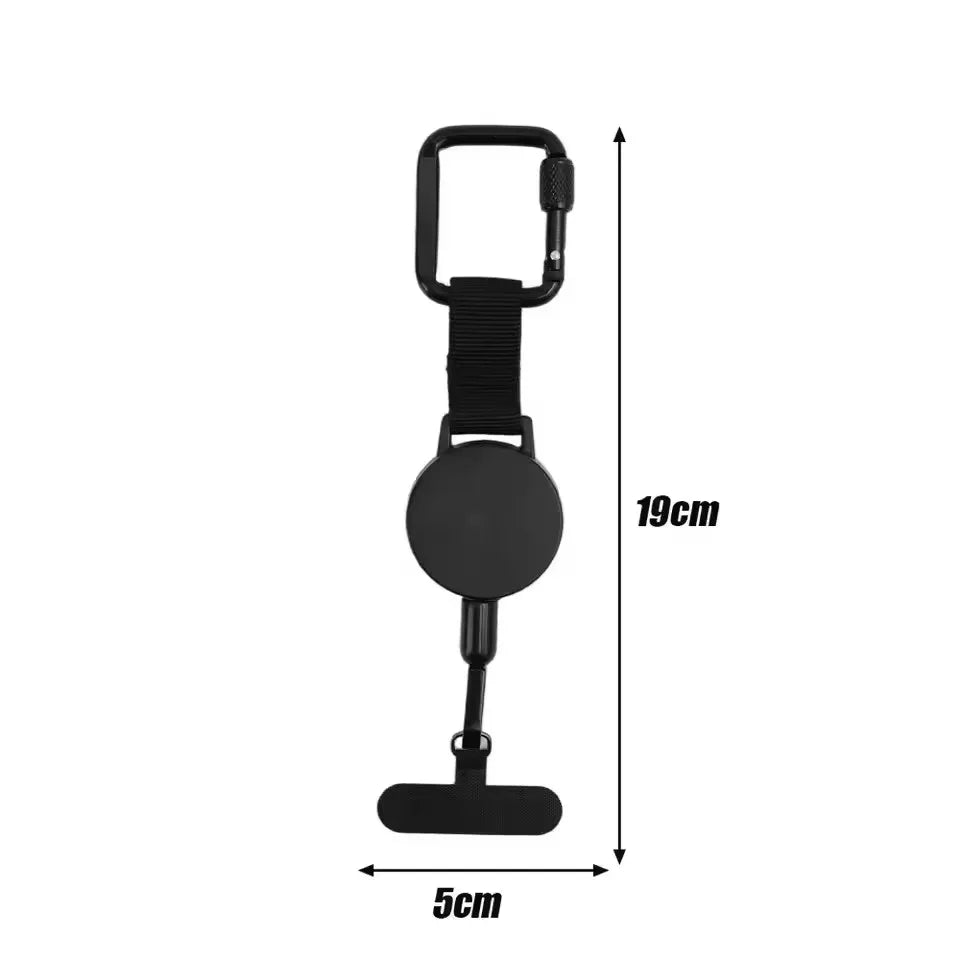 Retractable Anti-Theft Phone Holder Smartphone Safety Lanyard Stra with Carabiner A additional angle